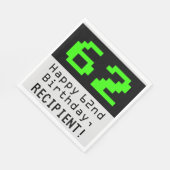 62番目の誕生日- Nerdy/オタク系のスタイル「62」と名前 スタンダードランチョンナプキン (角)