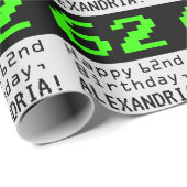 62番目の誕生日- Nerdy/オタク系のスタイル「62」と名前 ラッピングペーパー (ロールコーナー)