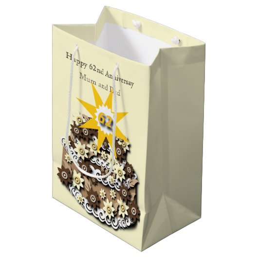 62結婚周年 ミディアムペーパーバッグ (正面アングル)