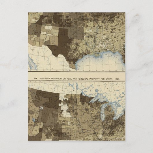 62評価、実在財産、私有財産1890 ポストカード (正面)