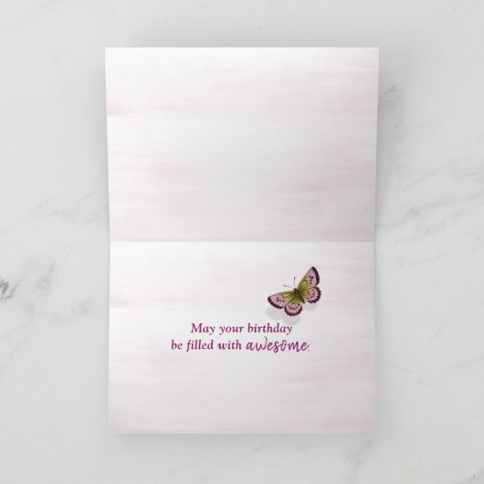 62誕生日蝶の円錐花 カード (内部)