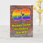 62誕生日:おもしろいグラフィティインスパイア – レボイン62 カード (黄色い花)