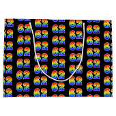 62誕生日:おもしろいレインボーイベント第62パターン ラージペーパーバッグ (裏面)