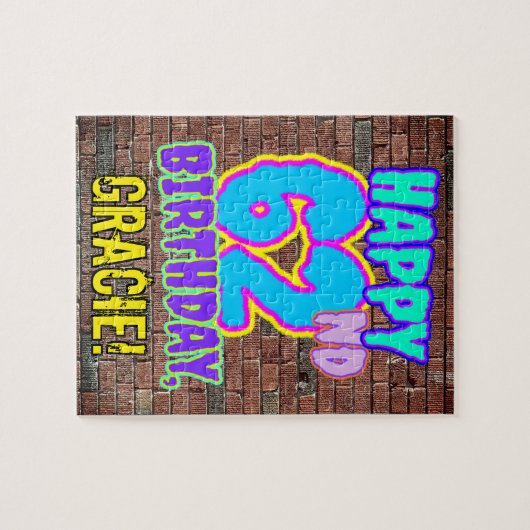 62誕生日～おもしろい、アーバングラフィティインスパイアルック ジグソーパズル (横)