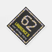 62誕生日:フローラ花数名前をカスタムする スタンダードランチョンナプキン (角)