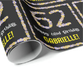 62誕生日:フローラ花数名前をカスタムする ラッピングペーパー (ロールコーナー)