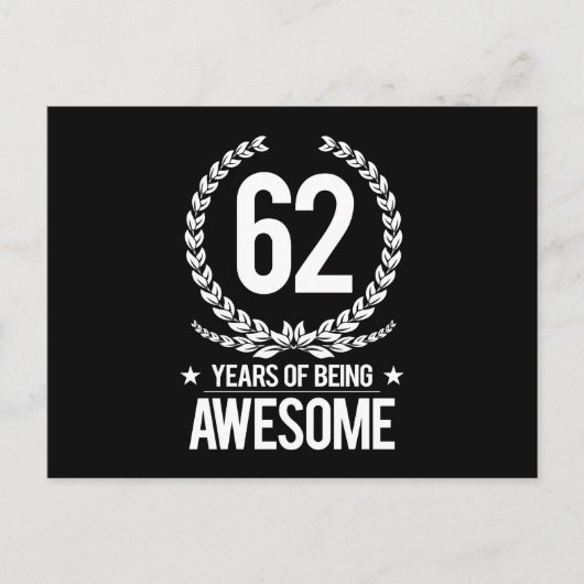 62誕生日(62歳素晴らし) ポストカード (正面)