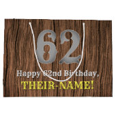 62誕生日: Country インスパイア Western Look, Name ラージペーパーバッグ (裏面)