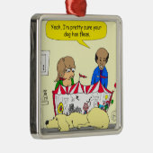 626犬にノミの漫画があります メタルオーナメント (右)