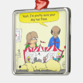 626犬にノミの漫画があります メタルオーナメント (左)