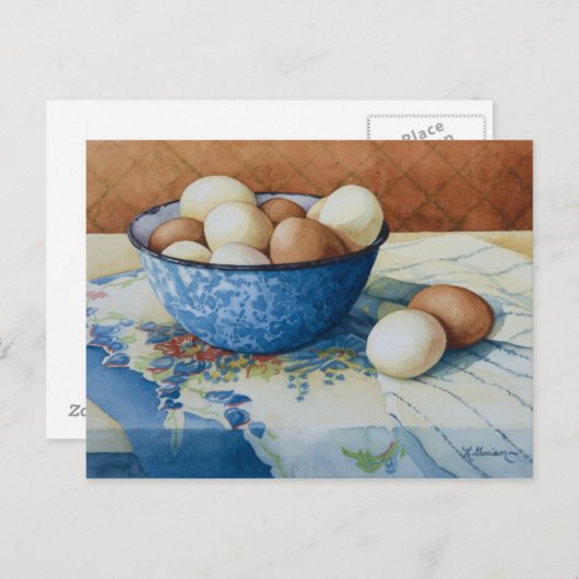 6293エナメルボウルに入った卵 ポストカード (正面/裏面)