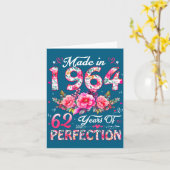 62 Year Old Made In 1964 Floral 62nd Birthday Wome カード (黄色い花)