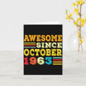 62 Years Old Awesome Since October 1963 62nd Birth カード (黄色い花)