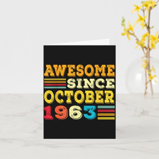 62 Years Old Awesome Since October 1963 62nd Birth カード (黄色い花)