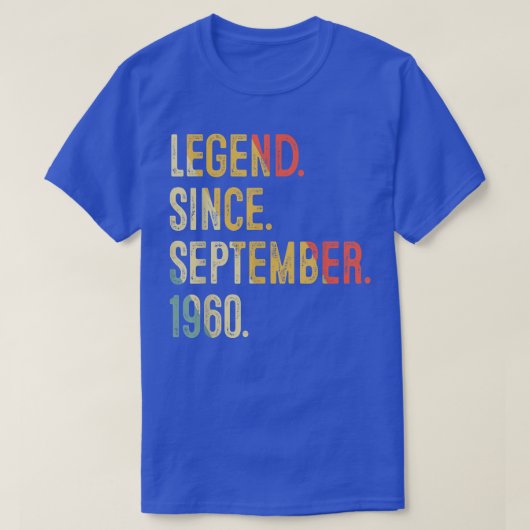62 Years Old Gifts 62nd Birthday Legend Since Sept Tシャツ (デザイン正面)