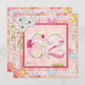 62ndバースデーパーティースクラップブック作りスタイル 招待状 (正面/裏面)