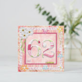 62ndバースデーパーティースクラップブック作りスタイル 招待状 (スタンド正面)