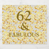 62nd Birthday  スパークリングワインラベル (シングルラベル)