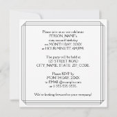 62nd Birthday Party: Art Deco Style w/ Custom Name 招待状 (裏面)