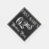 62nd Birthday Party — Fancy Script + Custom Name スタンダードランチョンナプキン (角)