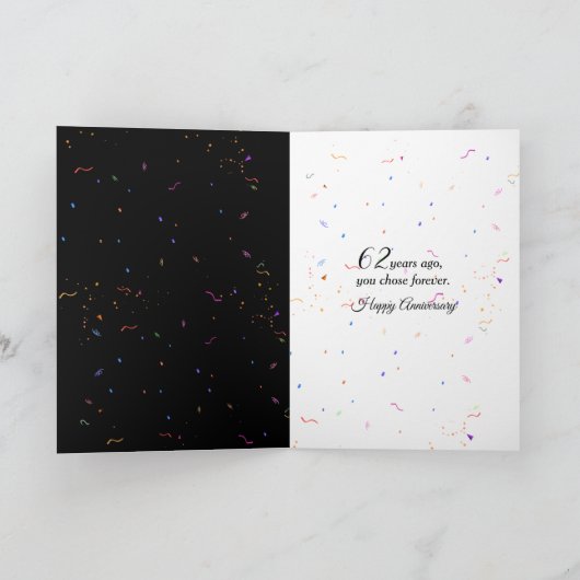 62nd Wedding Anniversary Champagne Toast カード (内部)