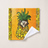 63ハリネズミとパイナップルタオルSET バスタオルセット (ウォッシュタオル)