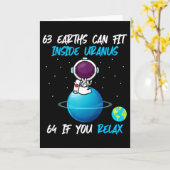 63個の地球はウラヌスの中に収まる 面白い天文学 カード (黄色い花)