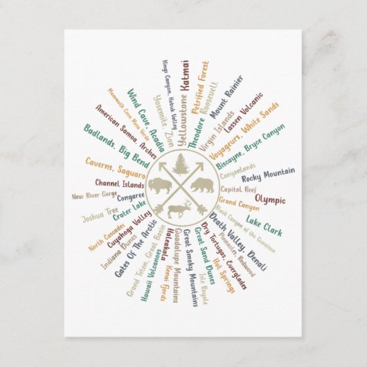 63国立公園マップギフトUSパークヴィンテージカムピン エンクロージャーカード (正面)