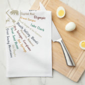 63国立公園マップギフトUSパークヴィンテージカムピン キッチンタオル (四つ折り)