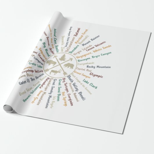 63国立公園マップギフトUSパークヴィンテージカムピン ラッピングペーパー (アンロールド)