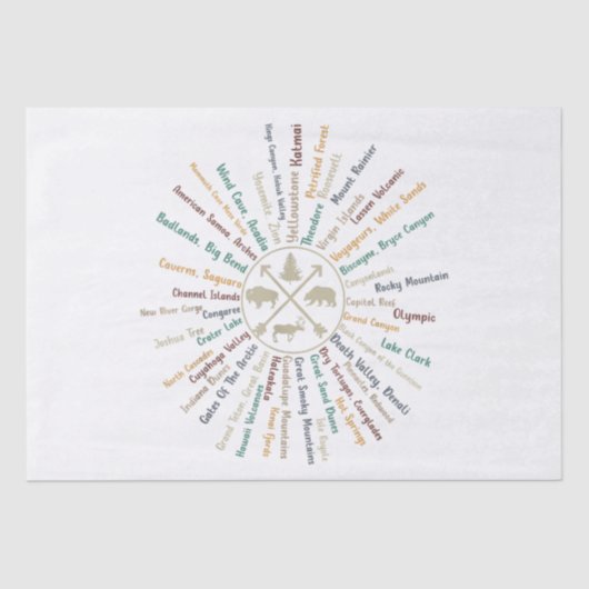 63国立公園マップギフトUSパークヴィンテージカムピン 薄葉紙 (正面)