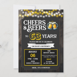 63年ぶりのサプライズ・バックヤードパーティにお祝いとビールを 招待状