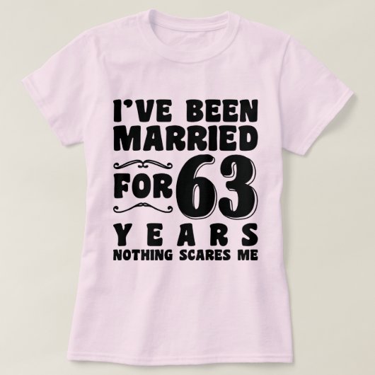 63年間の結婚生活を記念したエンゲージメントプレゼント Tシャツ (デザイン正面)