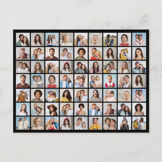 63枚の写真コラージュポストカードを作ろう ポストカード (正面)