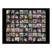 63正方形フォトコラージグリッド(文字付き) – 黒 ポスター (正面)