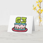 63歳お誕生日ケーキ カード (黄色い花)