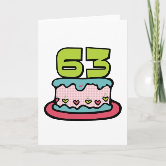63歳お誕生日ケーキ カード (正面)
