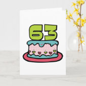 63歳お誕生日ケーキ カード (黄色い花)