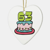63歳お誕生日ケーキ セラミックオーナメント (左)