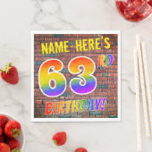 63歳の誕生日おめでとう!+ 名前入り スタンダードランチョンナプキン (インサイチュ)