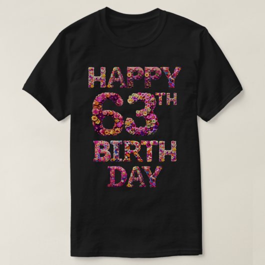 63歳の誕生日おめでとう Tシャツ (デザイン正面)