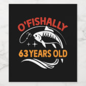 63歳の誕生日おもしろいプレゼントパパ漁師 ワインラベル (シングルラベル)