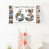 63歳の誕生日パーティーナンバー63フォトコラージュ 横断幕 (インサイチュ)