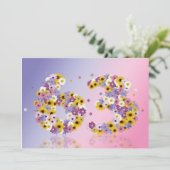 63歳の誕生日パーティー、花の文字 招待状 (スタンド正面)