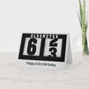 63歳の誕生日ブラックオドメーター カード