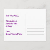 63歳の誕生日 – 楽しい花火模様 + 虹63 ポストカード (裏面)