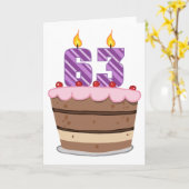 63歳オンお誕生日ケーキ カード (黄色い花)