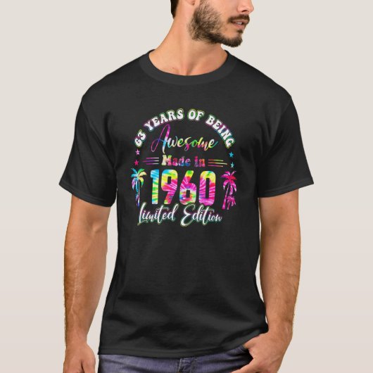 63歳ヴィンテージ1960 63rd B日絞り染め Tシャツ (正面)