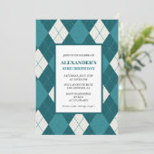 63歳招待状メンズヴィンテージブルー 招待状 (スタンド正面)