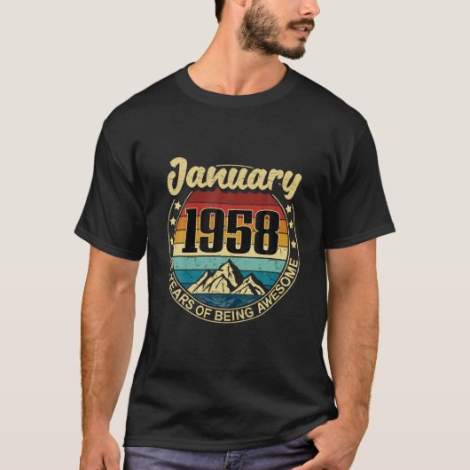 63歳誕生日ヴィンテージ1958年1月63日Gi Tシャツ (正面)